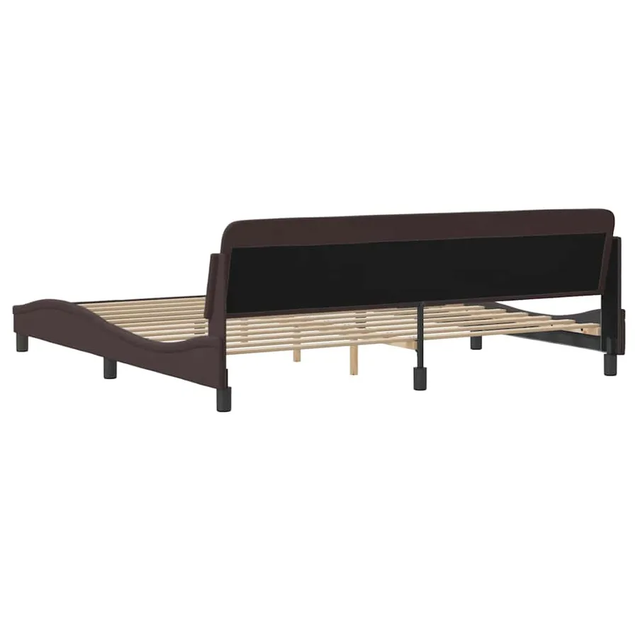 Cadre de lit Dover marron foncé 200x200 cm tissu - 6