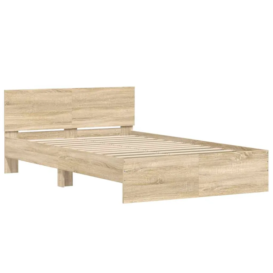 Cadre de lit sans matelas chêne sonoma 120x190 cm - 4