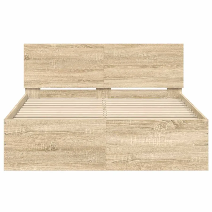Cadre de lit sans matelas chêne sonoma 120x190 cm - 5