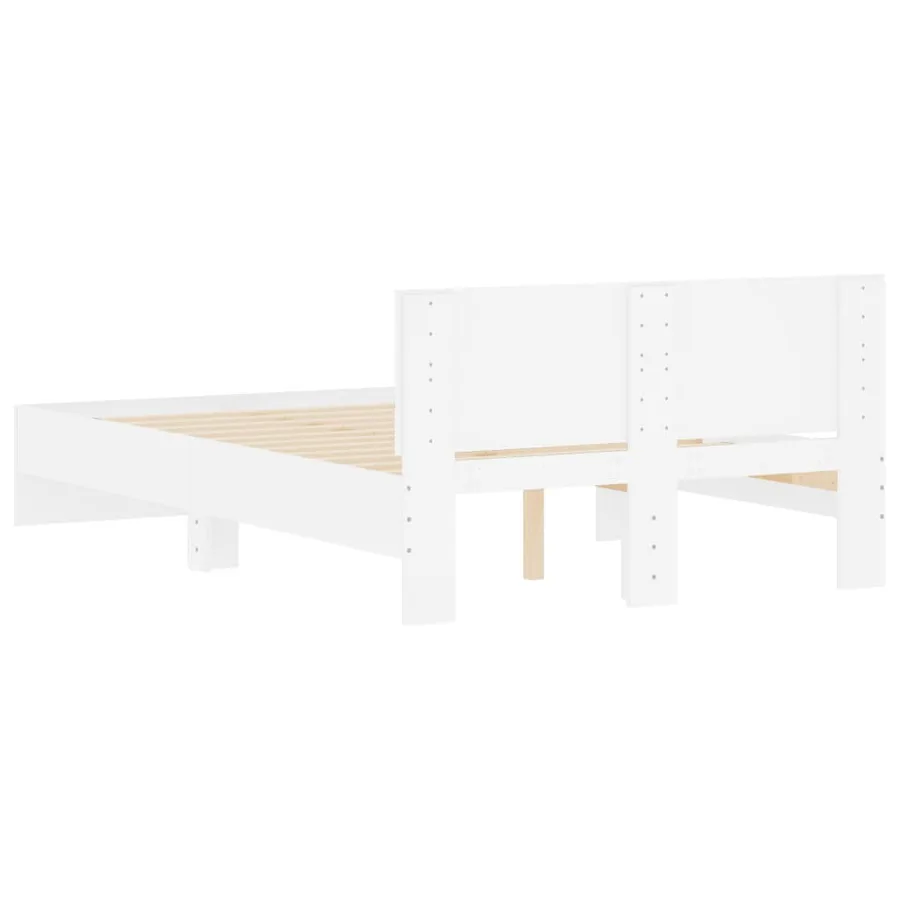 Cadre de lit sans matelas blanc 120x190 cm - 7