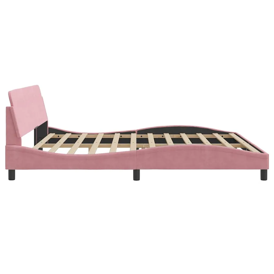 Cadre de lit Dover rose 200x200 cm velours - 5