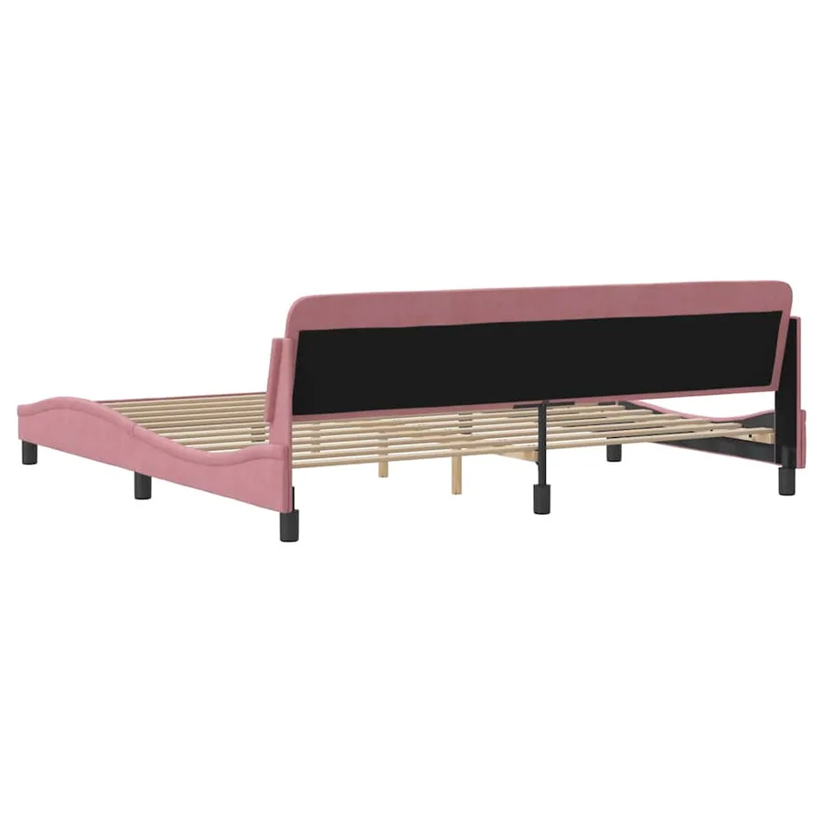 Cadre de lit Dover rose 200x200 cm velours - 6
