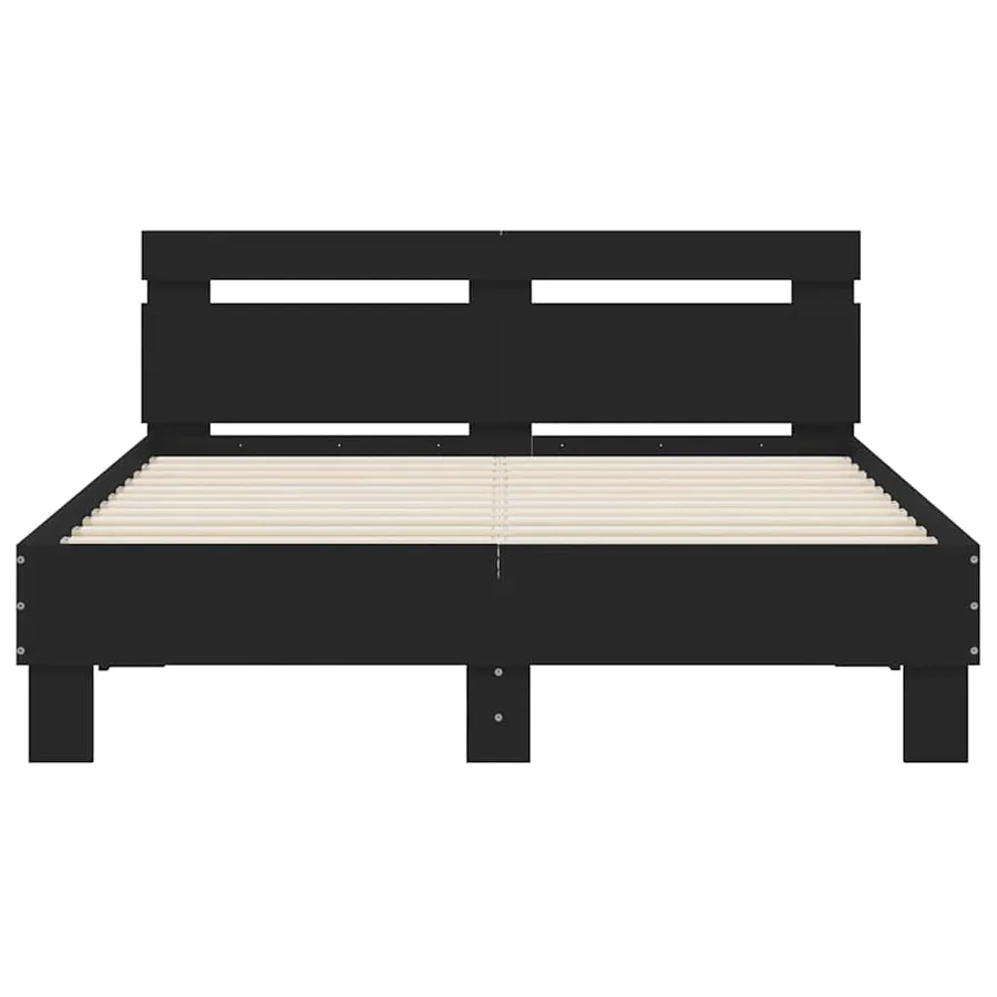 Cadre de lit sans matelas noir 120x190 cm - 5