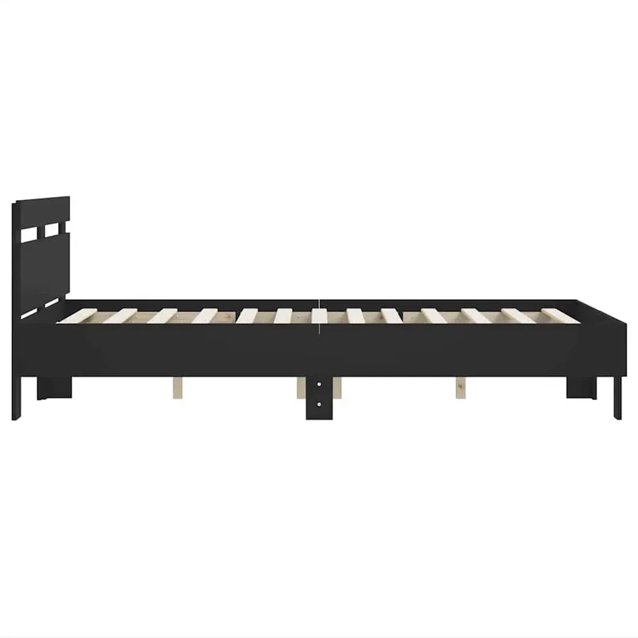 Cadre de lit sans matelas noir 120x190 cm - 6