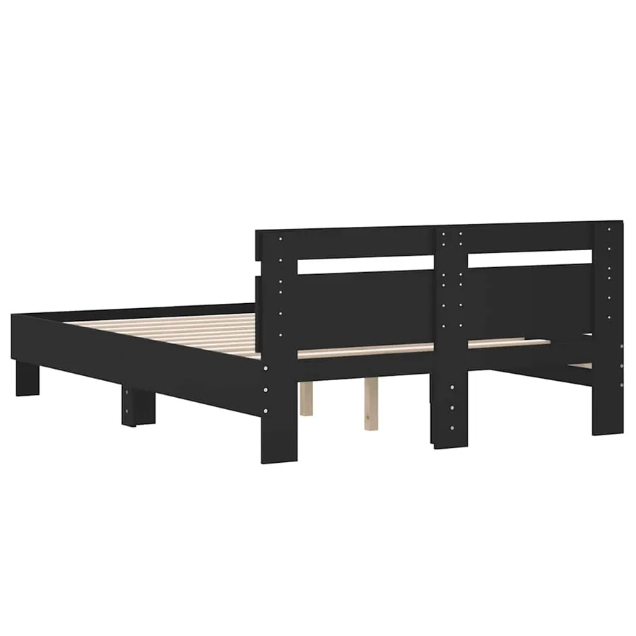 Cadre de lit sans matelas noir 120x190 cm - 7