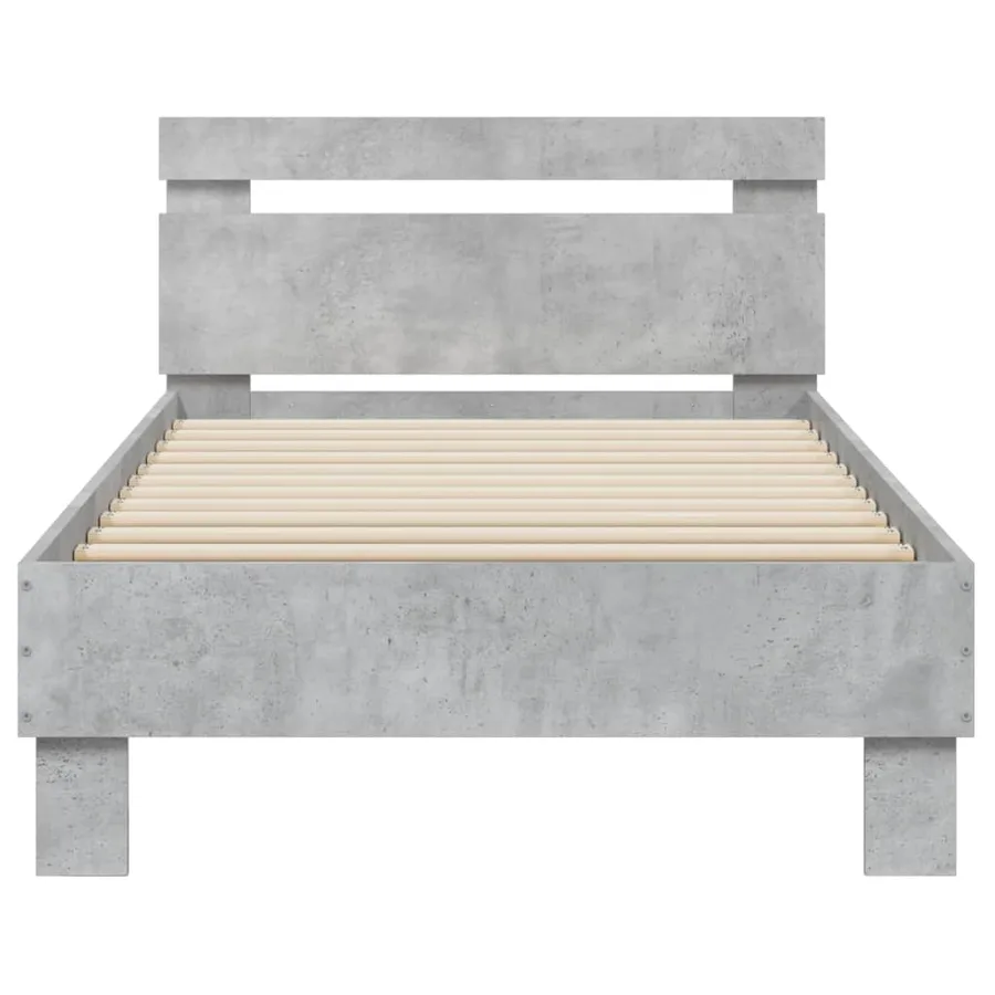 Cadre de lit sans matelas avec tête de lit gris béton 75x190 cm - 5