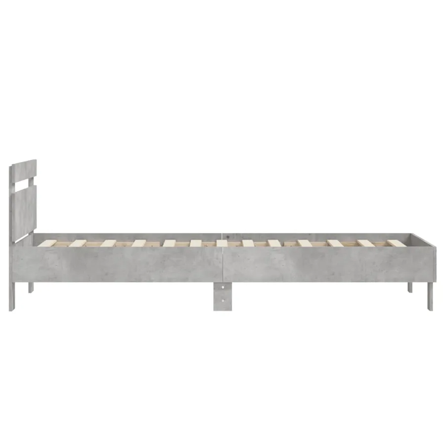 Cadre de lit sans matelas avec tête de lit gris béton 75x190 cm - 6
