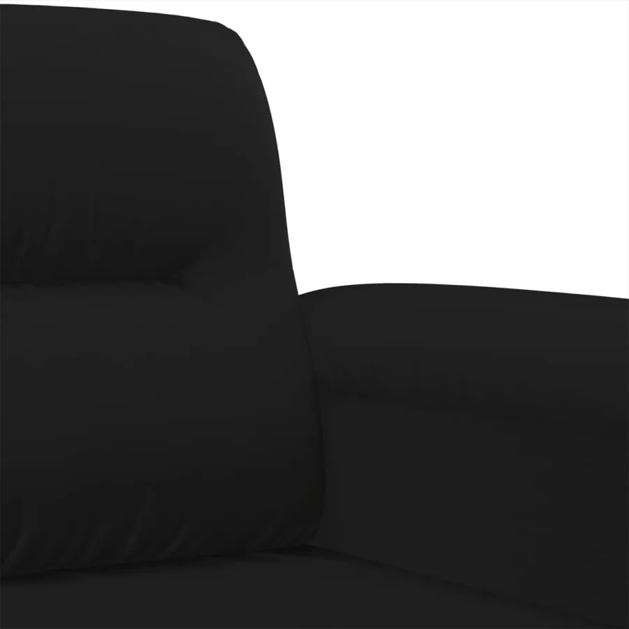 Ensemble de canapés 3 pcs avec coussins Noir Tissu microfibre - 7