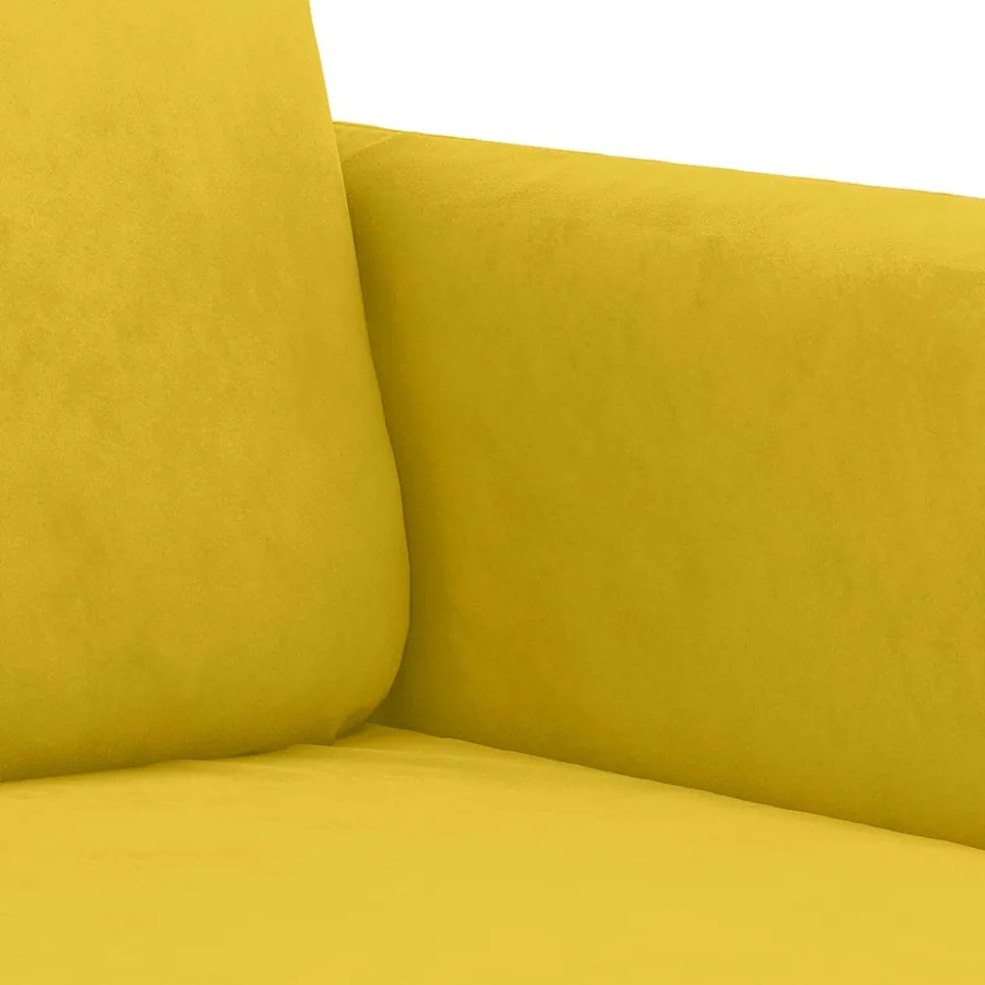 Ensemble de canapés 2 pcs jaune velours - 5