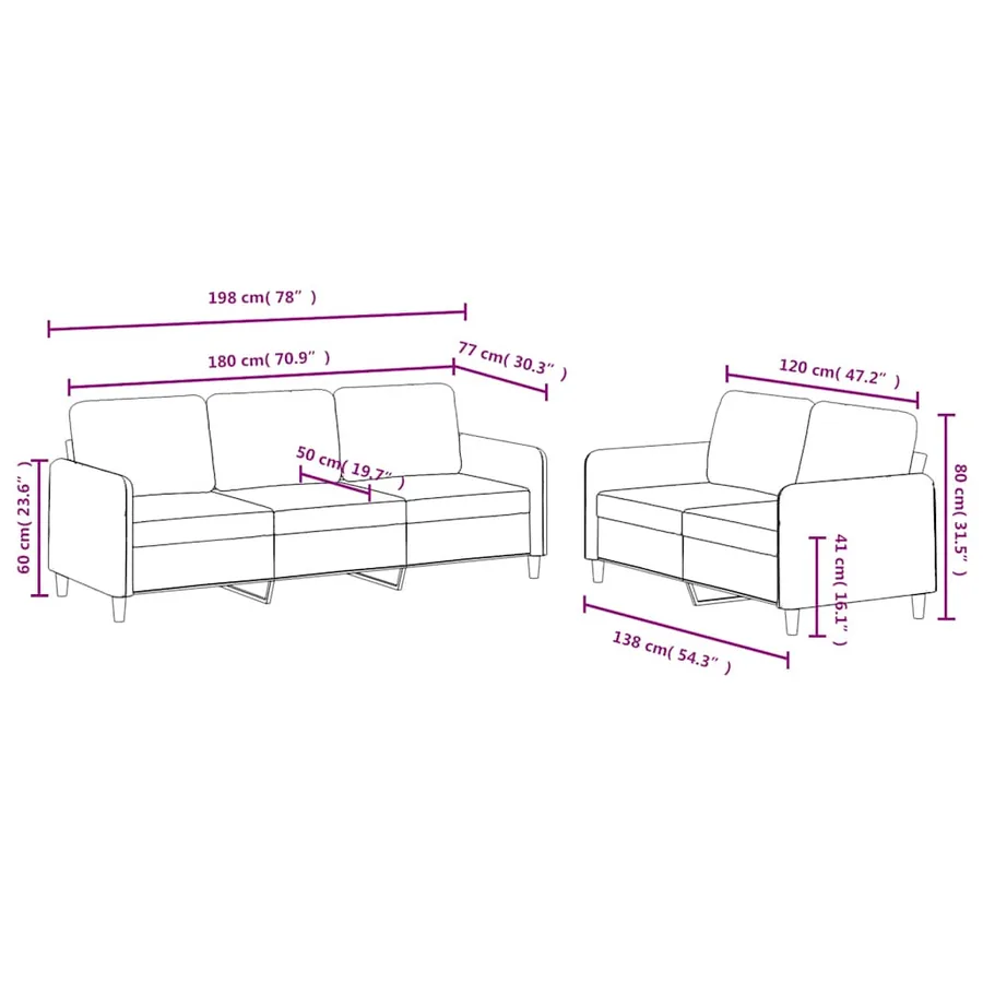 Ensemble de canapés 2 pcs jaune velours - 7