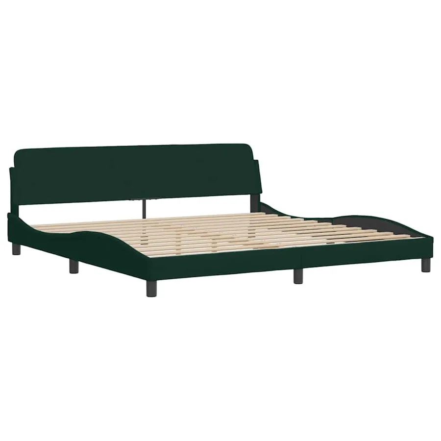 Lit avec matelas Dover vert foncé 200x200 cm velours - 4