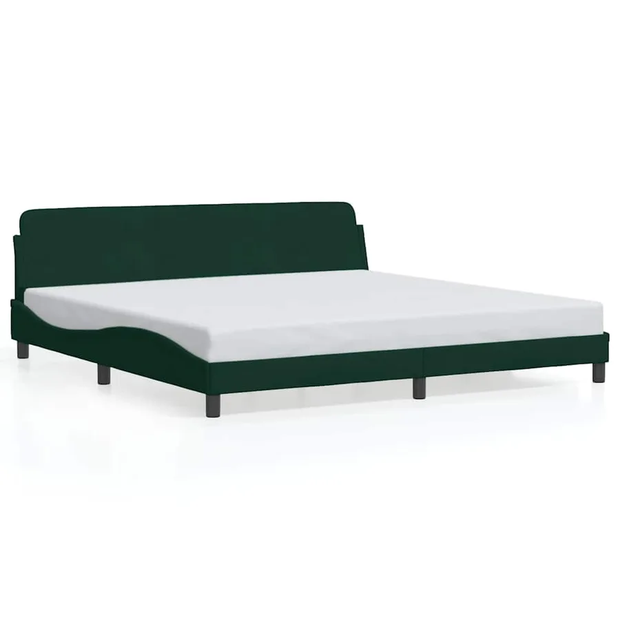 Cadre de lit Dover vert foncé 200x200 cm velours - 2