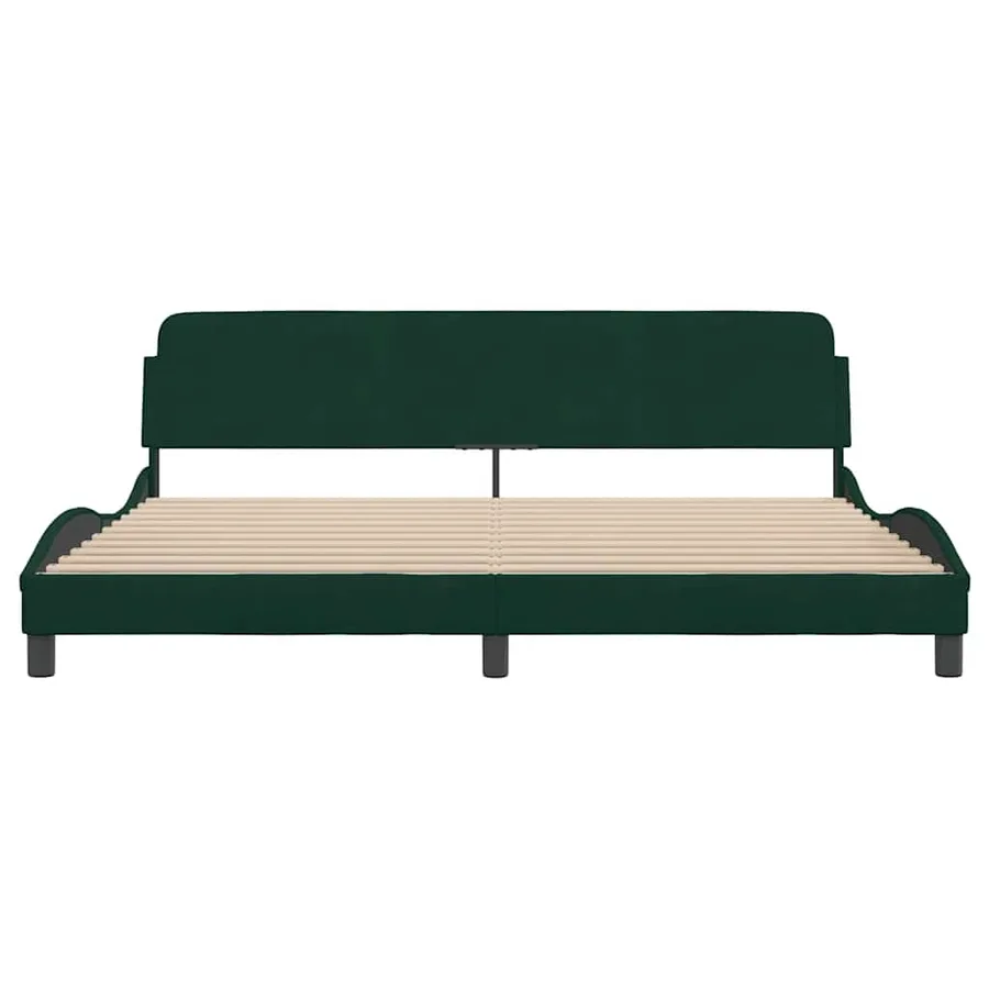 Cadre de lit Dover vert foncé 200x200 cm velours - 4