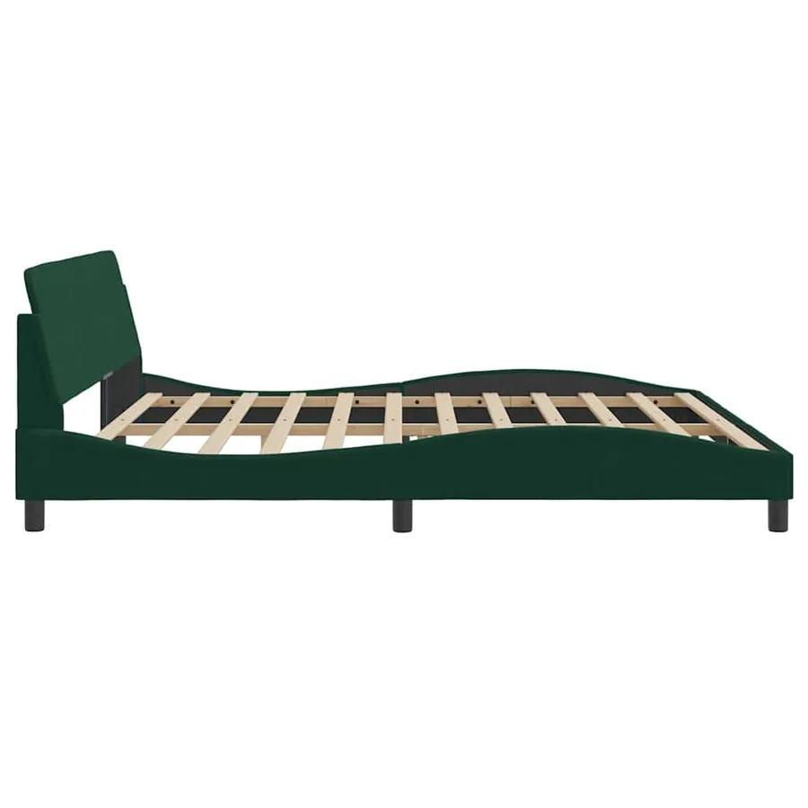 Cadre de lit Dover vert foncé 200x200 cm velours - 5
