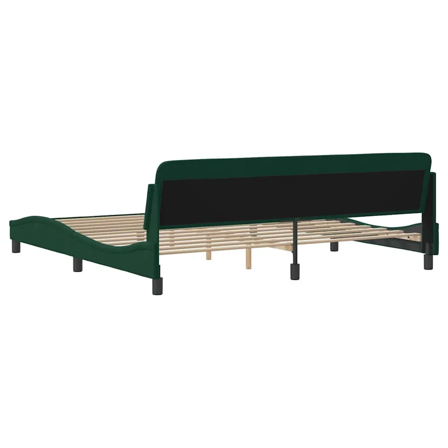 Cadre de lit Dover vert foncé 200x200 cm velours - 6