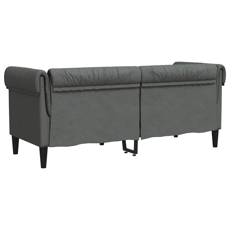 Canapé Chesterfield 2 places gris foncé tissu - 6
