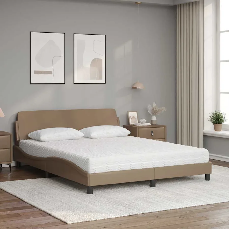 Lit avec matelas Dover cappuccino 160x200 cm similicuir - 3