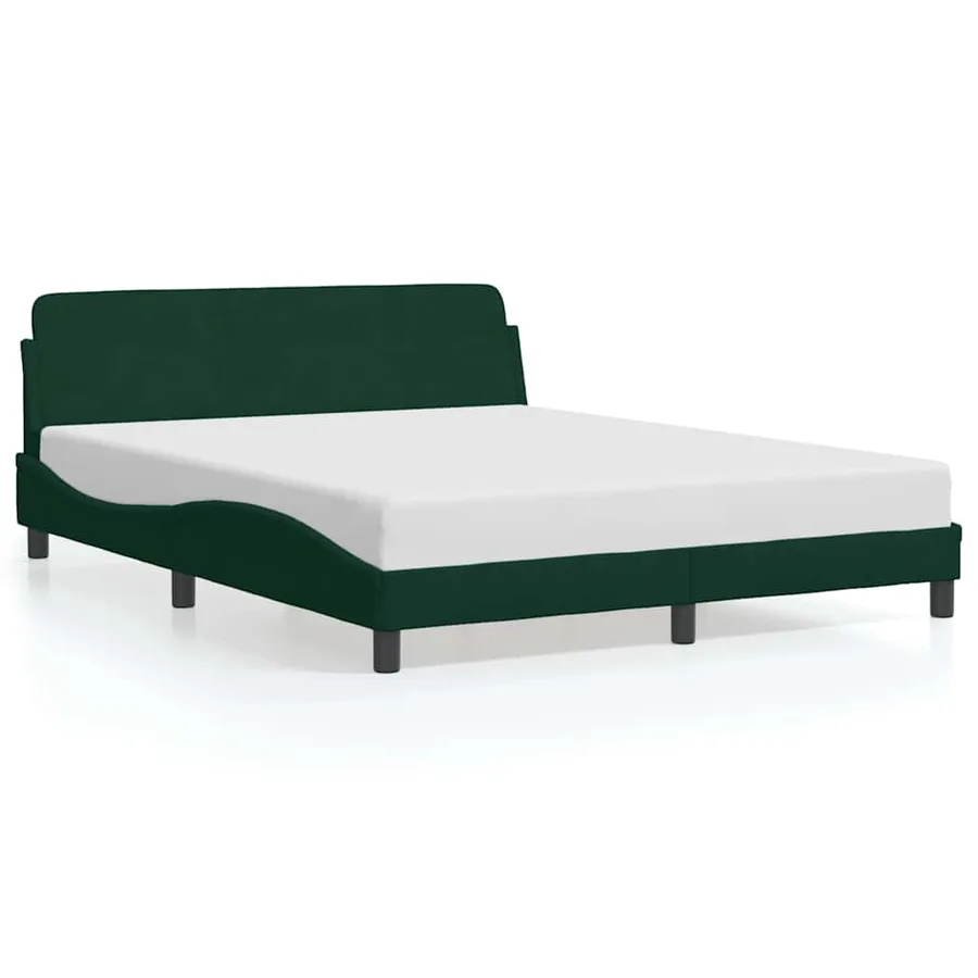 Cadre de lit Dover vert foncé 160x200 cm velours - 2