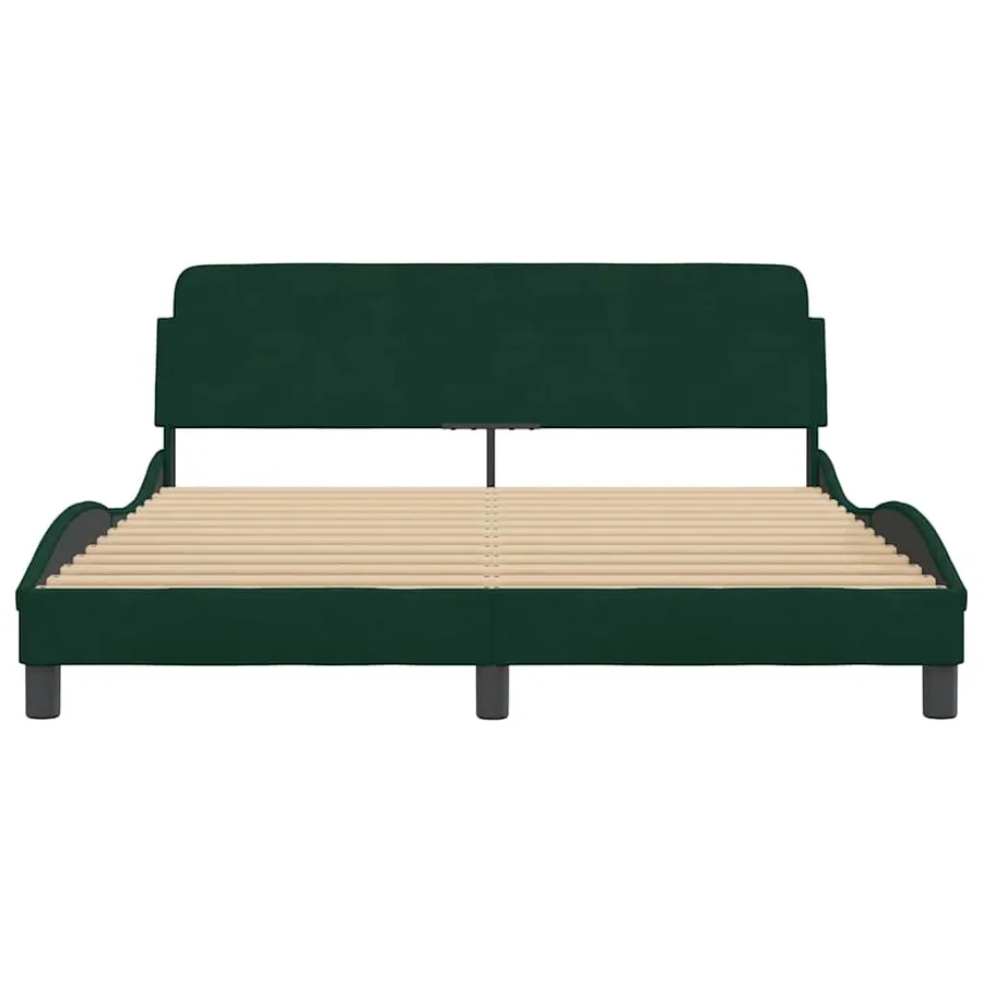 Cadre de lit Dover vert foncé 160x200 cm velours - 4