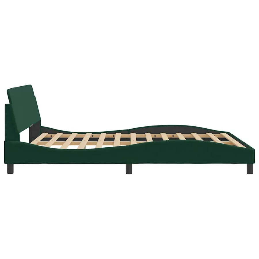 Cadre de lit Dover vert foncé 160x200 cm velours - 5
