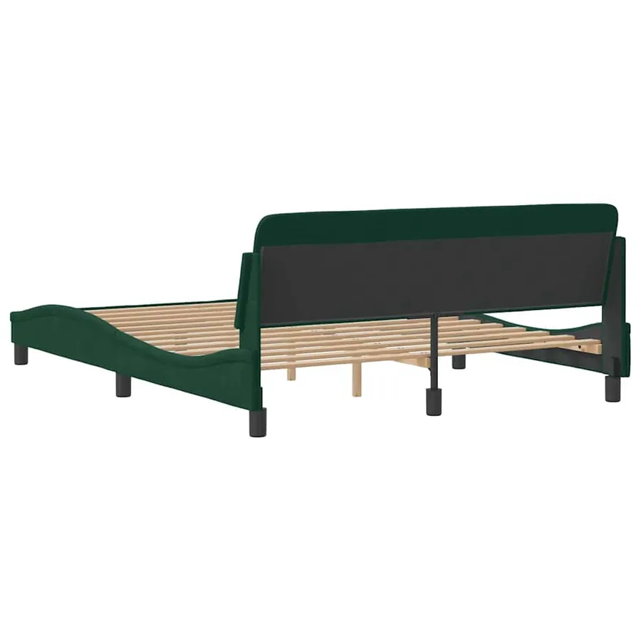 Cadre de lit Dover vert foncé 160x200 cm velours - 6