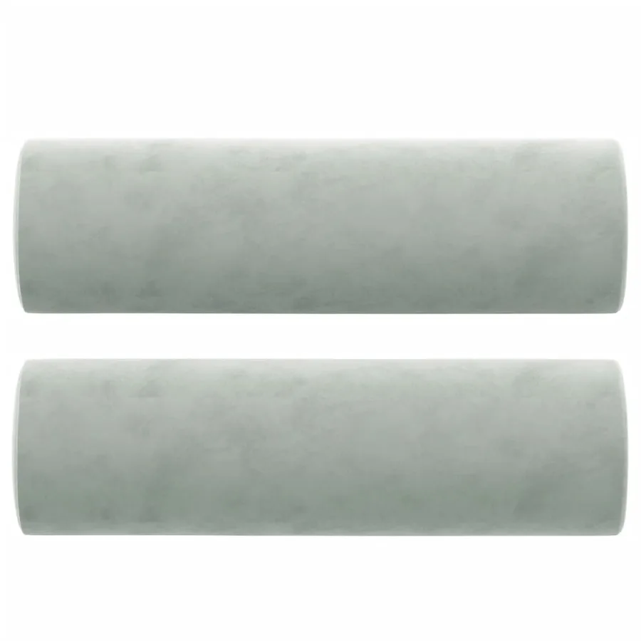 Canapé 2 places avec oreillers gris clair 120 cm velours - 5