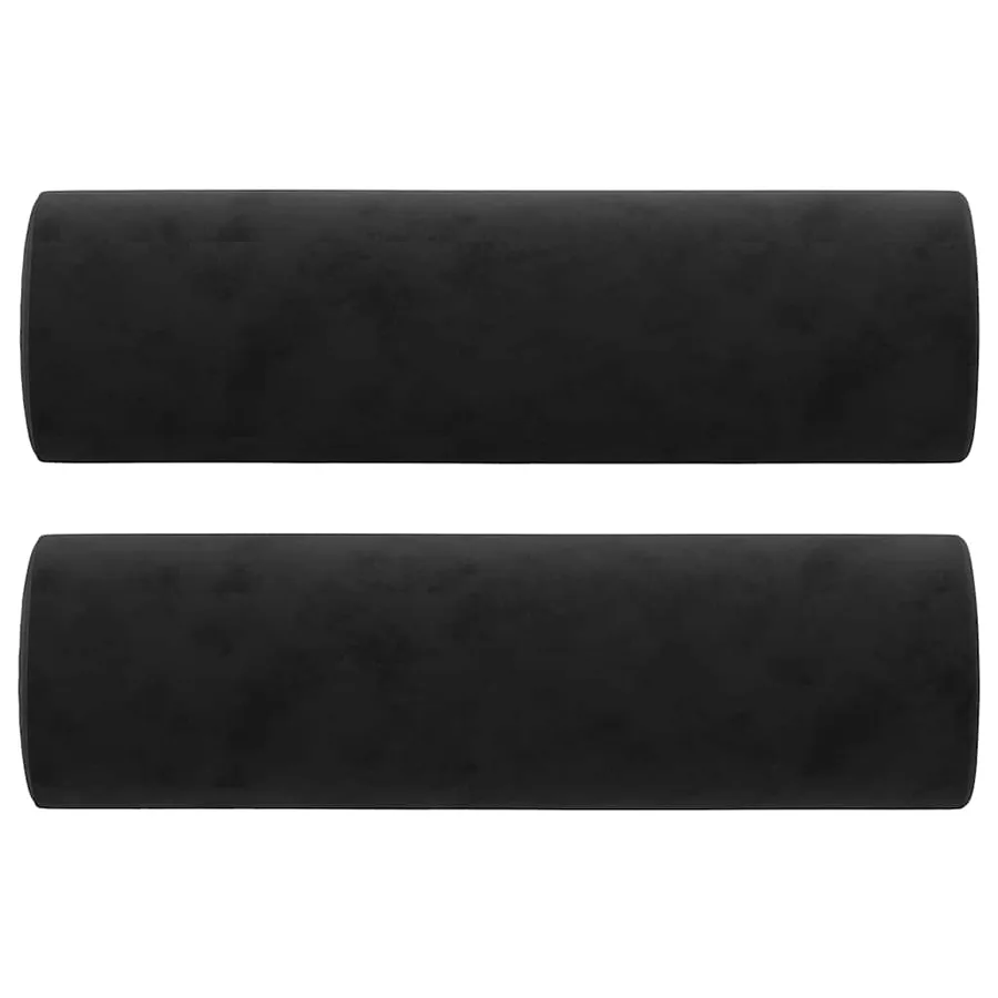 Canapé 2 places avec oreillers décoratifs noir 140 cm velours - 5