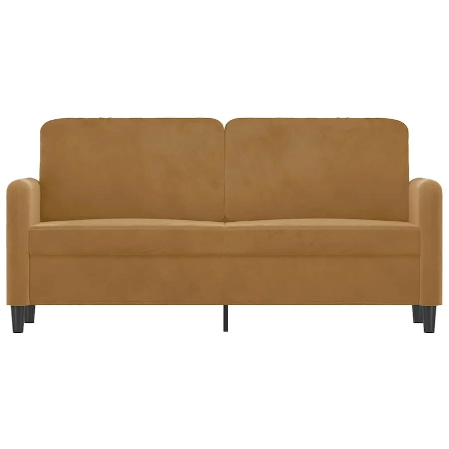 Canapé à 2 places Marron 140 cm Velours - 3