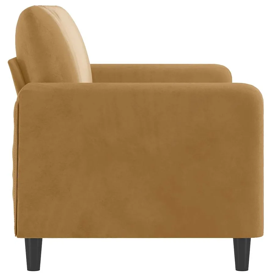 Canapé à 2 places Marron 140 cm Velours - 4