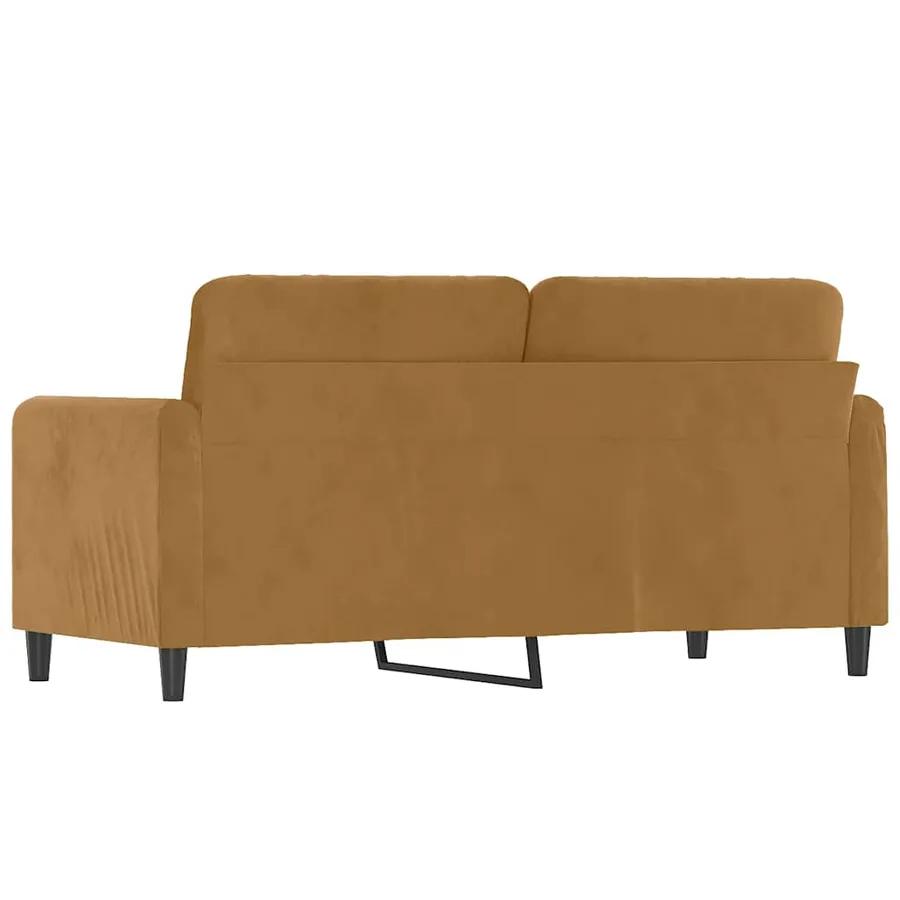 Canapé à 2 places Marron 140 cm Velours - 5