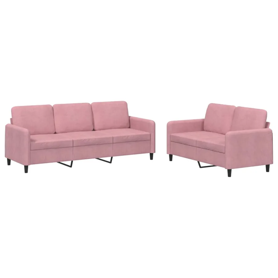 Ensemble de canapés 2 pcs rose velours - 2