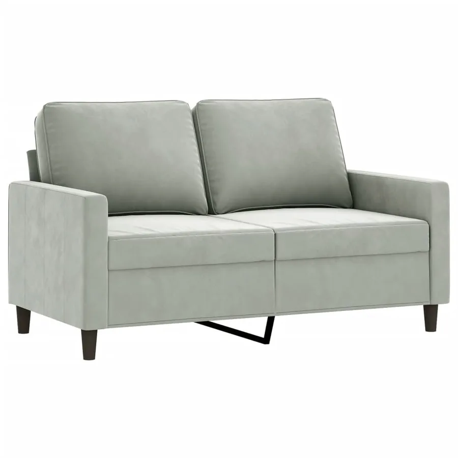 Ensemble de canapés 4 pcs avec coussins gris clair velours - 4