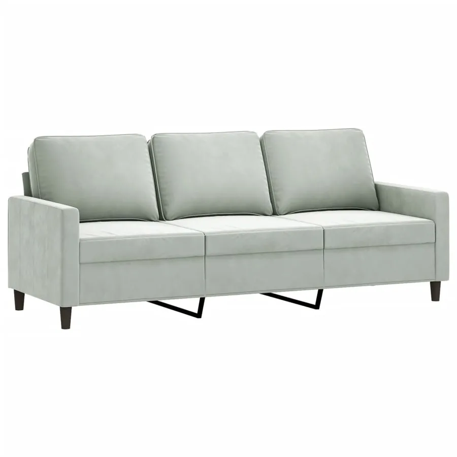 Ensemble de canapés 4 pcs avec coussins gris clair velours - 5