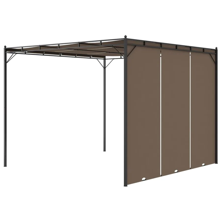 Belvédère de jardin avec rideau latéral 3x3x2,25 m Taupe - 5