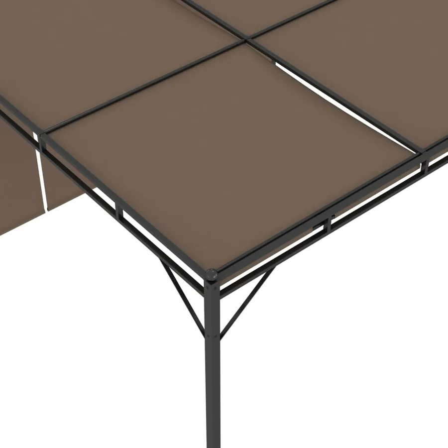 Belvédère de jardin avec rideau latéral 3x3x2,25 m Taupe - 8