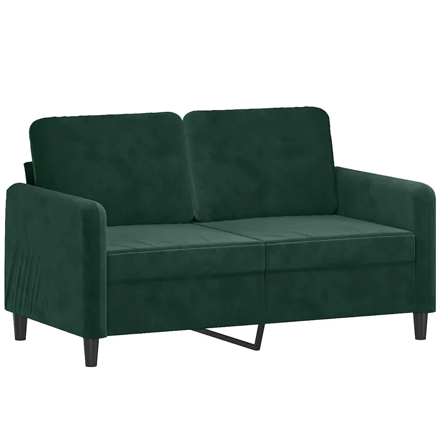 Canapé 2 places avec oreillers vert foncé 120 cm velours - 4