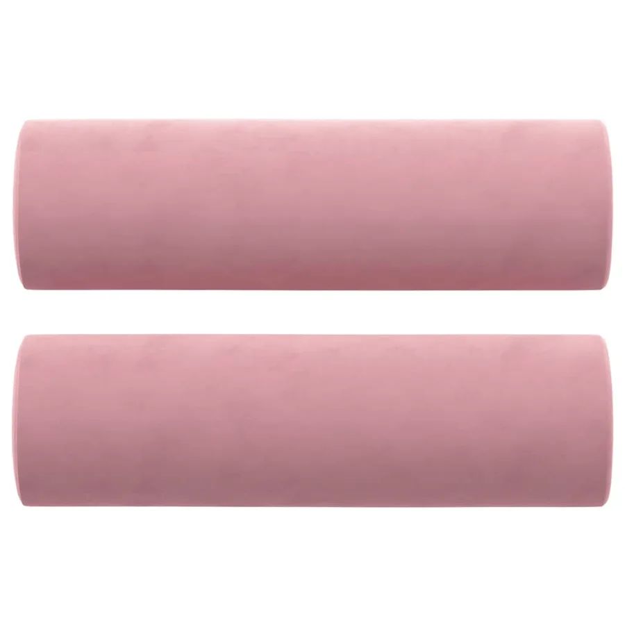 Canapé 2 places avec oreillers décoratifs rose 140 cm velours - 5
