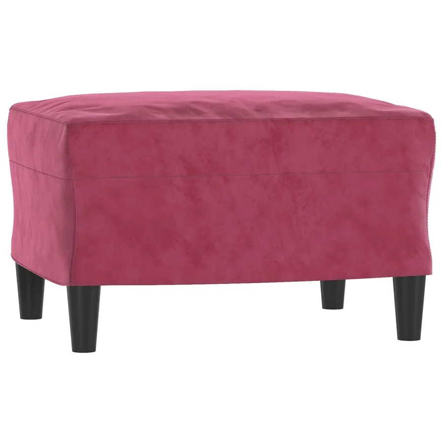 Ensemble de canapés 3 pcs avec coussins rouge bordeaux velours - 7