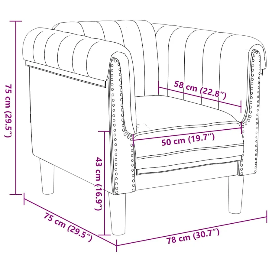 Fauteuil marron similicuir daim - 9