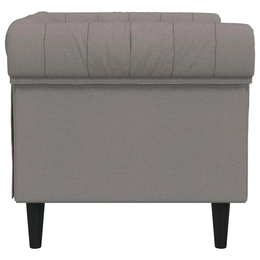 Fauteuil Chesterfield taupe tissu - 5