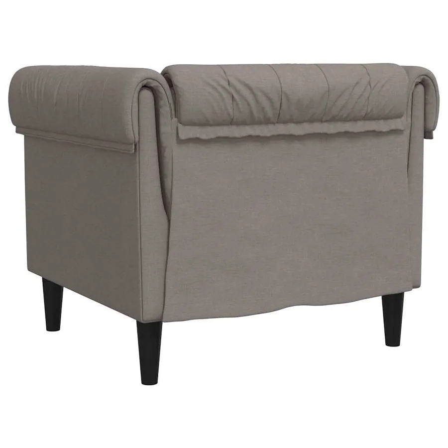 Fauteuil Chesterfield taupe tissu - 6