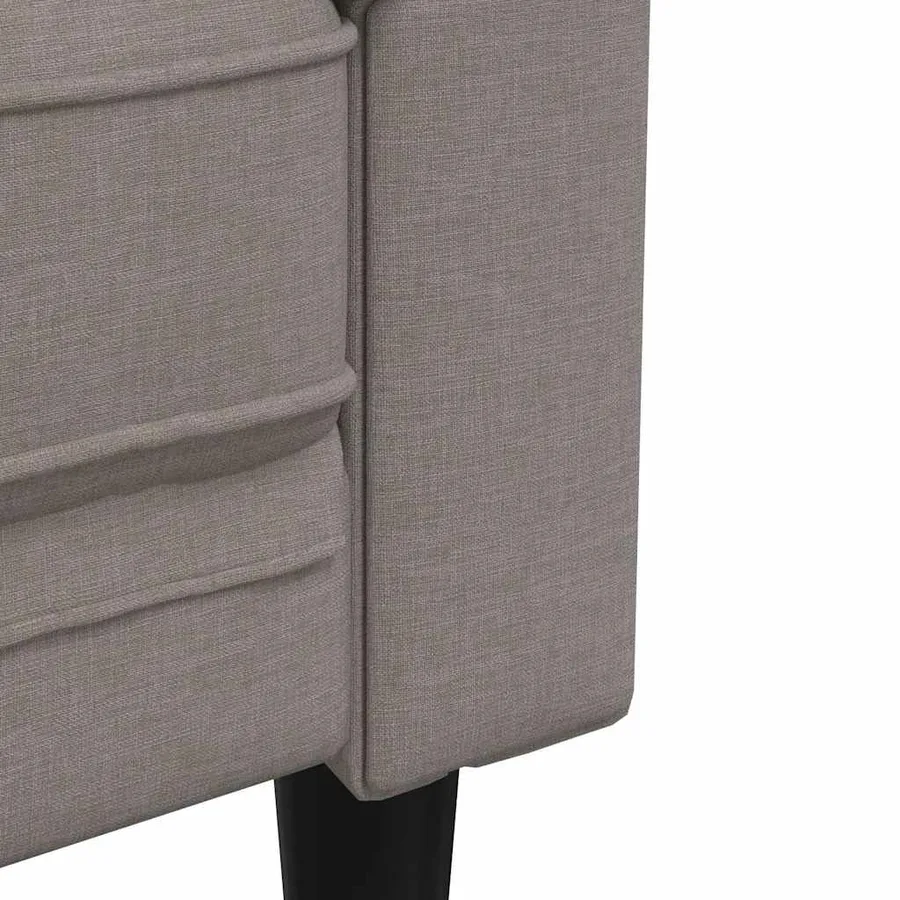 Fauteuil Chesterfield taupe tissu - 7