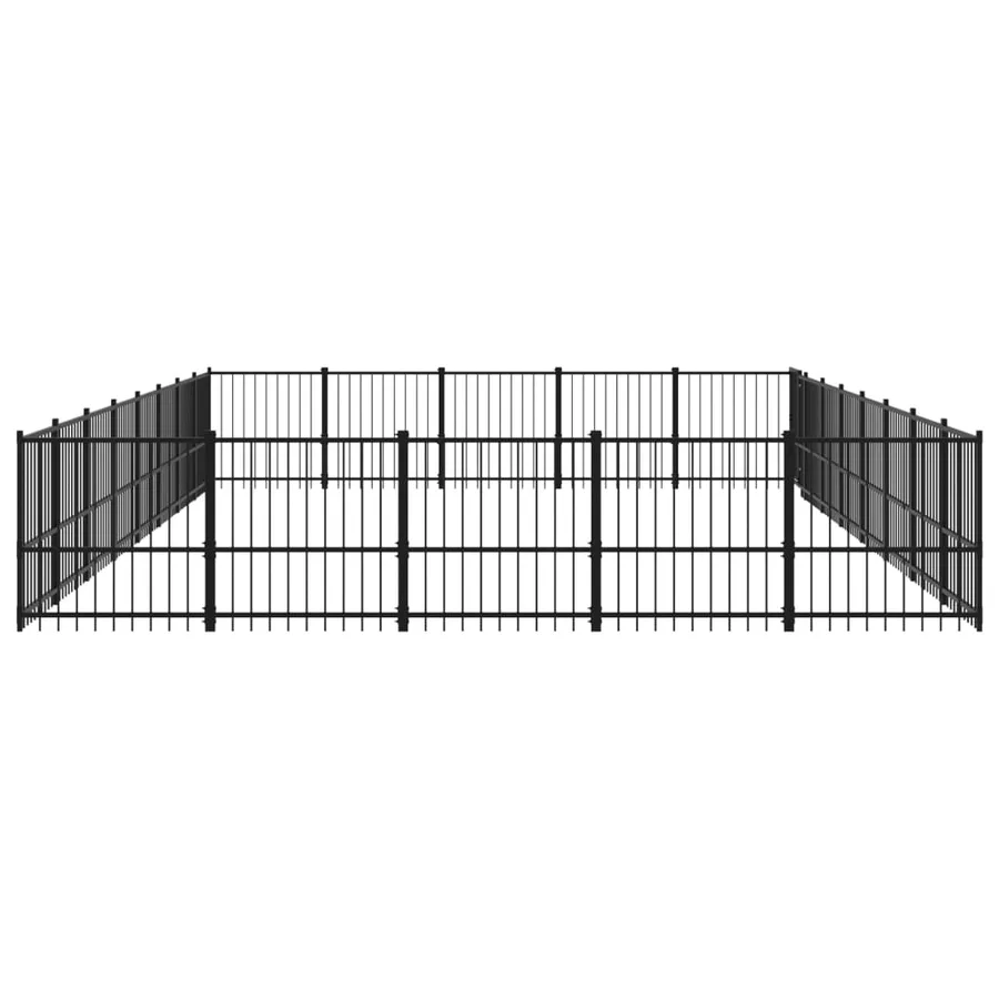 Chenil d'extérieur pour chiens Acier 37,64 m² - 4