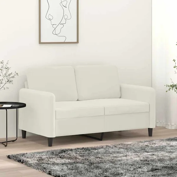 Canapé à 2 places Crème 120 cm Velours