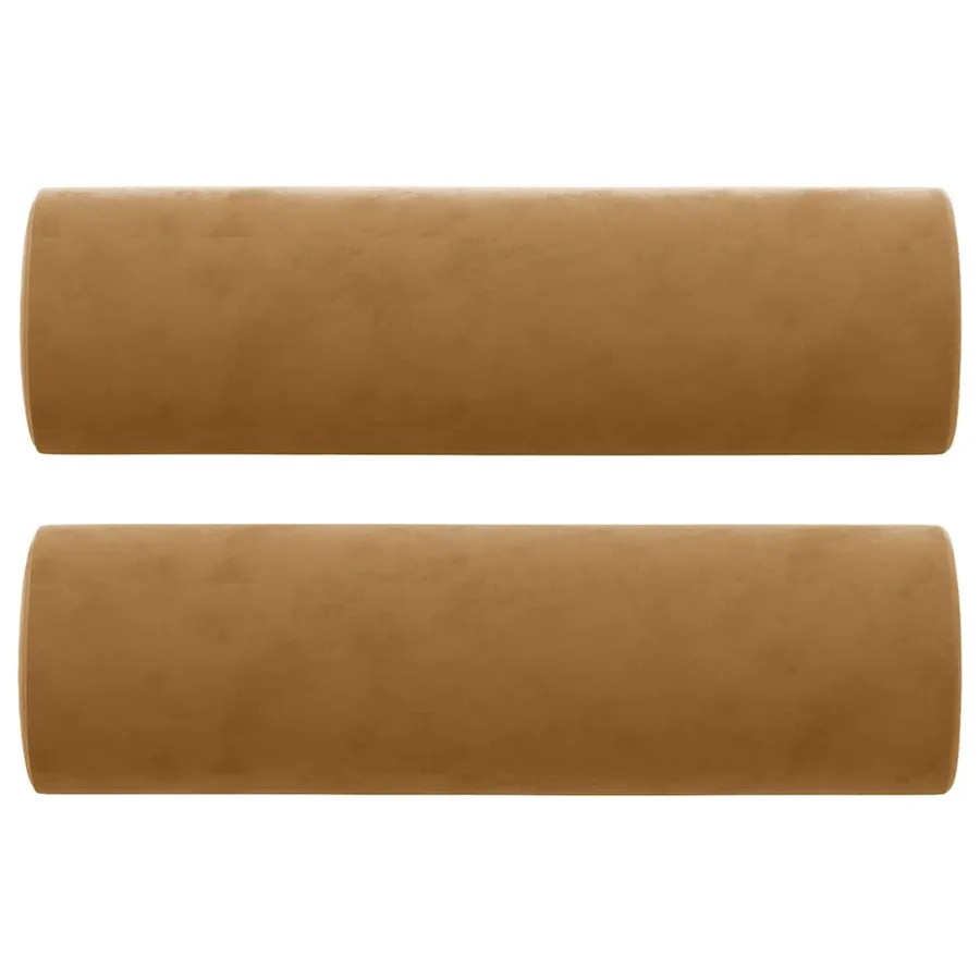 Canapé 2 places avec oreillers décoratifs brun 120 cm velours - 5