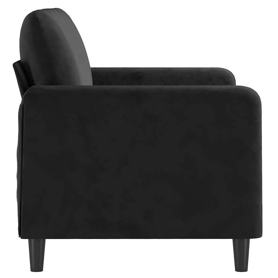 Canapé à 2 places Noir 120 cm Velours - 4