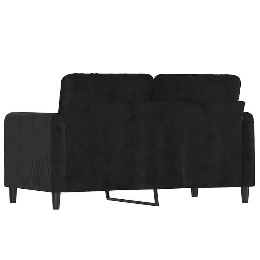 Canapé à 2 places Noir 120 cm Velours - 5