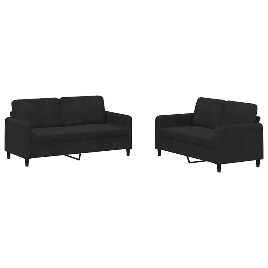 Ensemble de canapés 2 pcs noir velours - 2