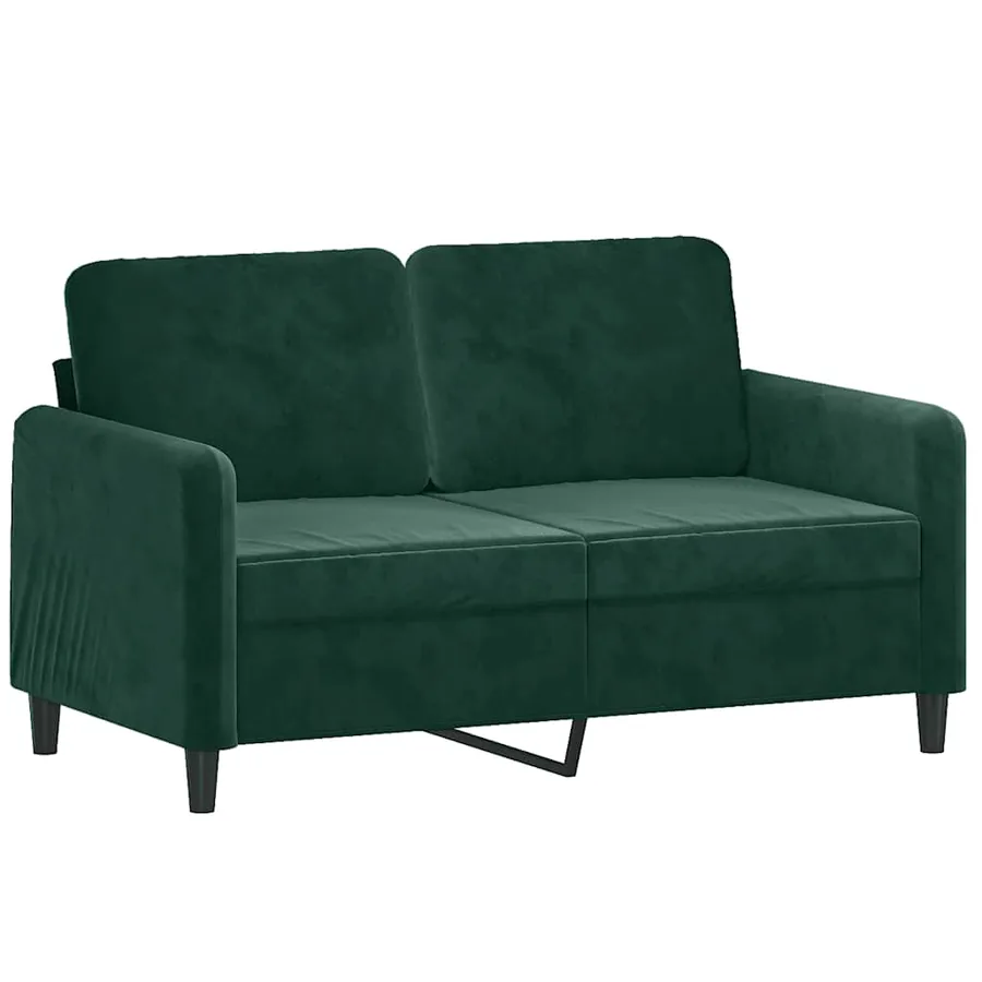 Ensemble de canapés 2 pcs avec coussins vert foncé velours - 3