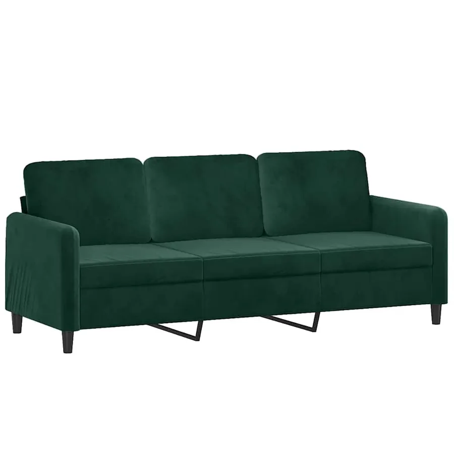 Ensemble de canapés 2 pcs avec coussins vert foncé velours - 4